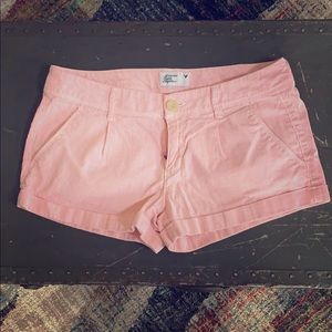 Orange Seersucker Shorts